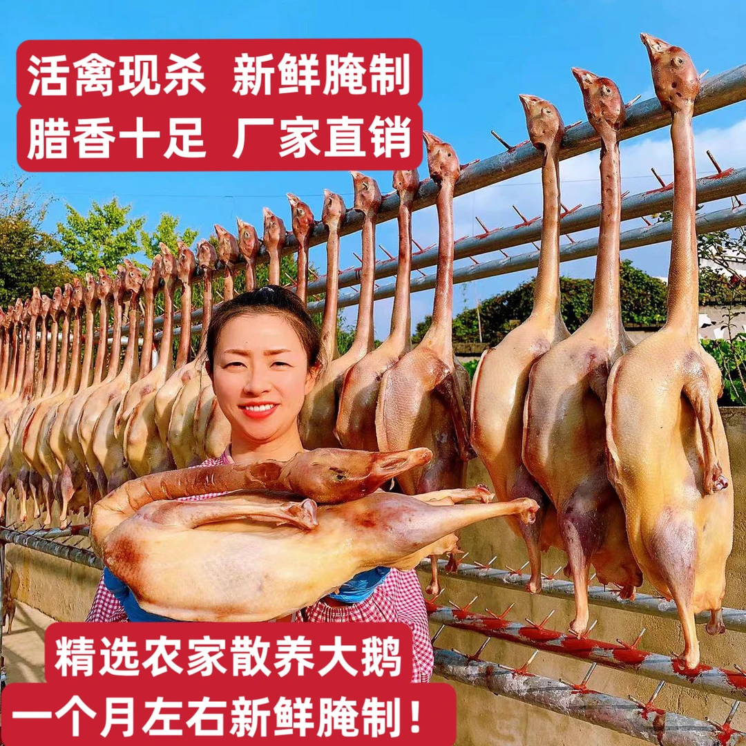 【2只大鹅！】散养风干咸鹅腊鹅鹅肉风干鸡咸鸭腊鸭腊肉腌肉