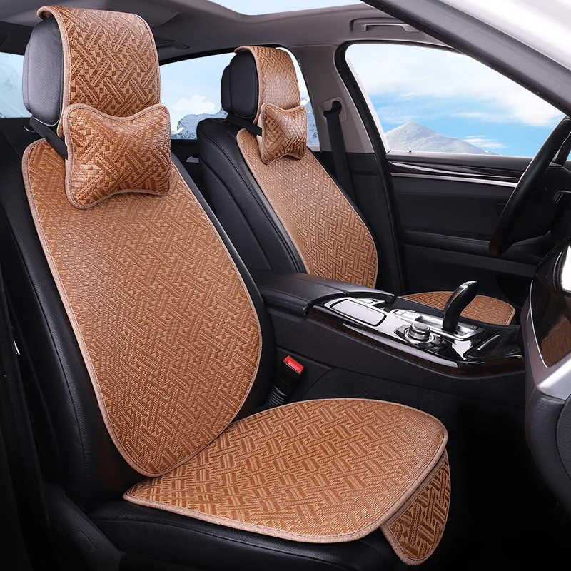 新款夏季藤席汽车座垫通风吸汗透气凉爽车垫子防滑耐磨不起球全套