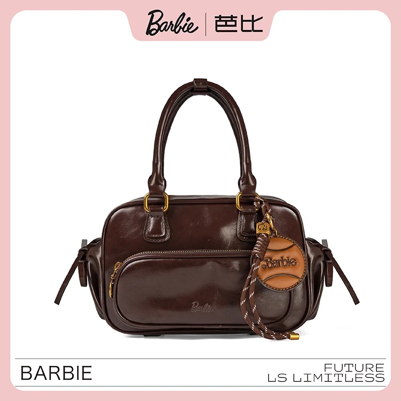 BARBIE/芭比新款复古保龄球休闲女包百搭手提单肩斜挎包包