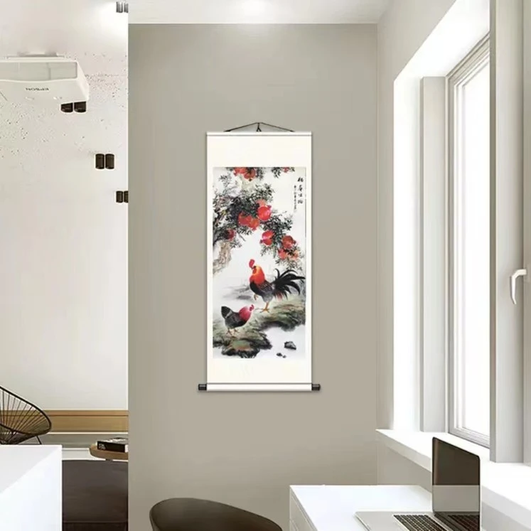 立轴·175*72（石榴鸡）客厅·茶室·办公室·高清微喷·软装挂画