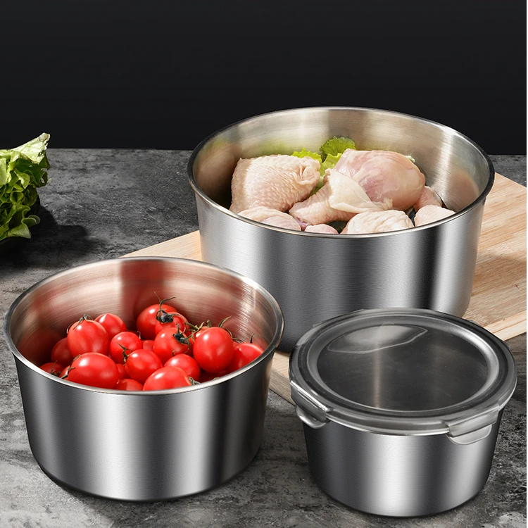 【Sungsa】保鲜盒304不锈钢食品级饭盒水果便当盒密封带盖打包汤盒