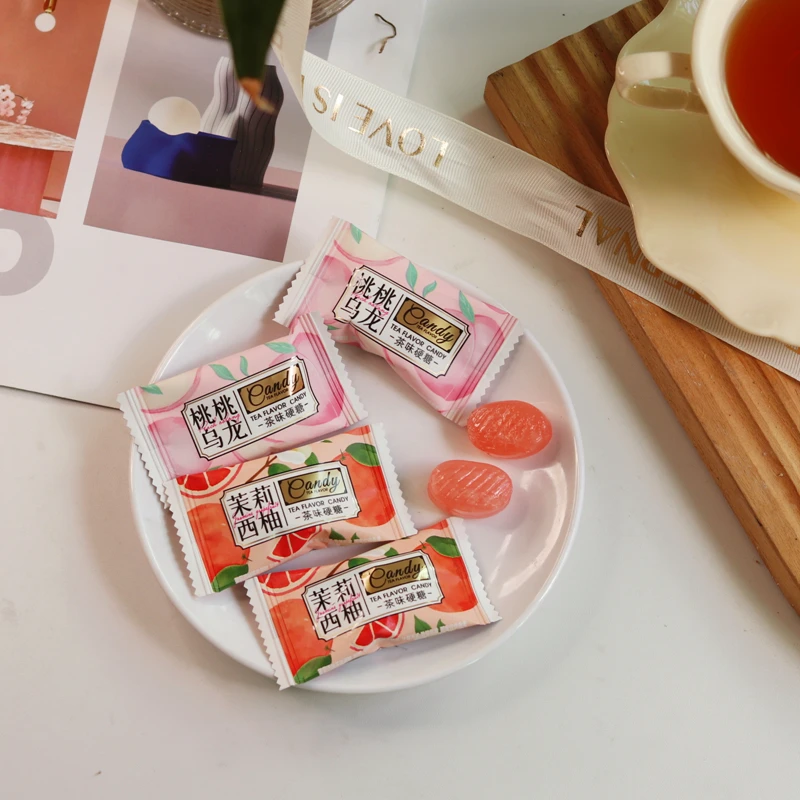 阿Q熊茶味硬糖桃桃乌龙味西柚茉莉味婚庆喜糖伴手礼散装休闲零食