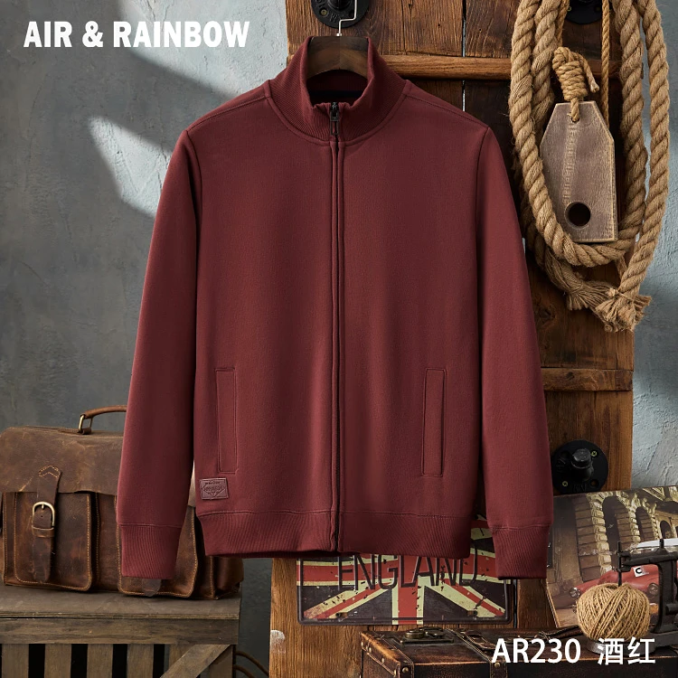 【重磅400克棉立领开衫】简约男士休闲拉链开衫夹克外套AR230保暖