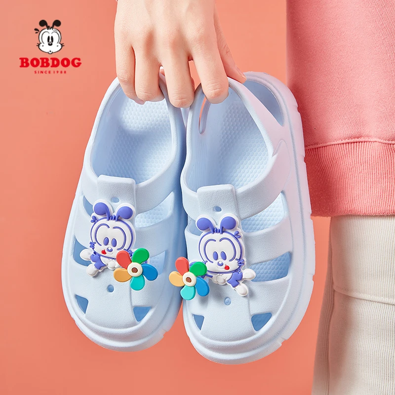 巴布豆儿童凉拖鞋男童夏季透气软底防滑居家花园洞洞鞋宝宝沙滩鞋