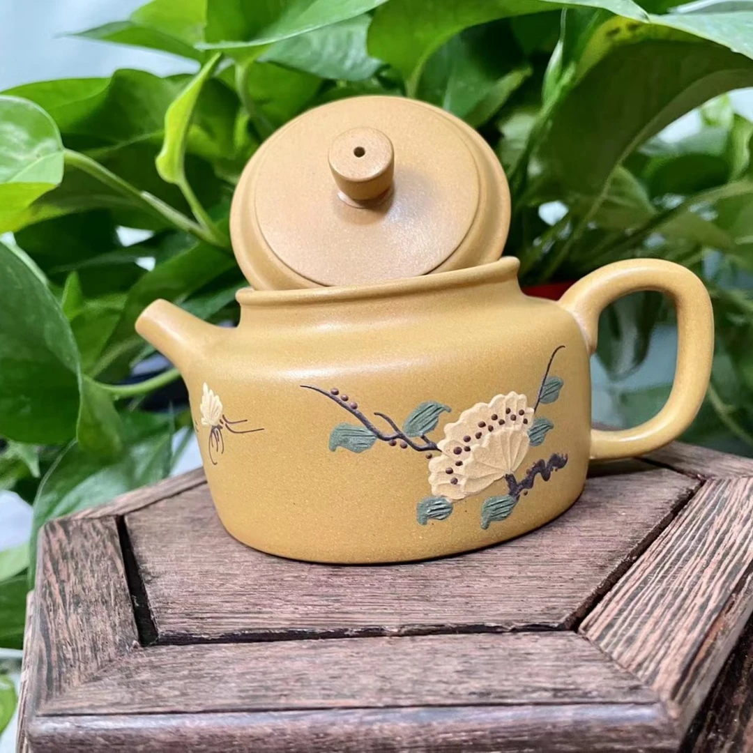 泥绘德钟  黄金段泥  精品全手工紫砂壶【格】