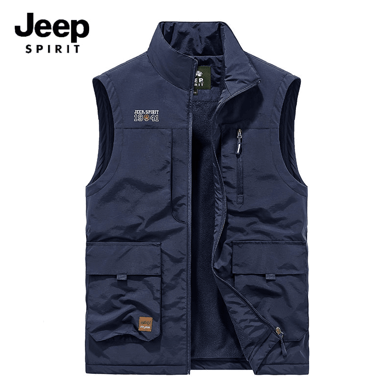 JEEP吉普2023新款秋冬抓绒加厚马甲防风保暖男款外套