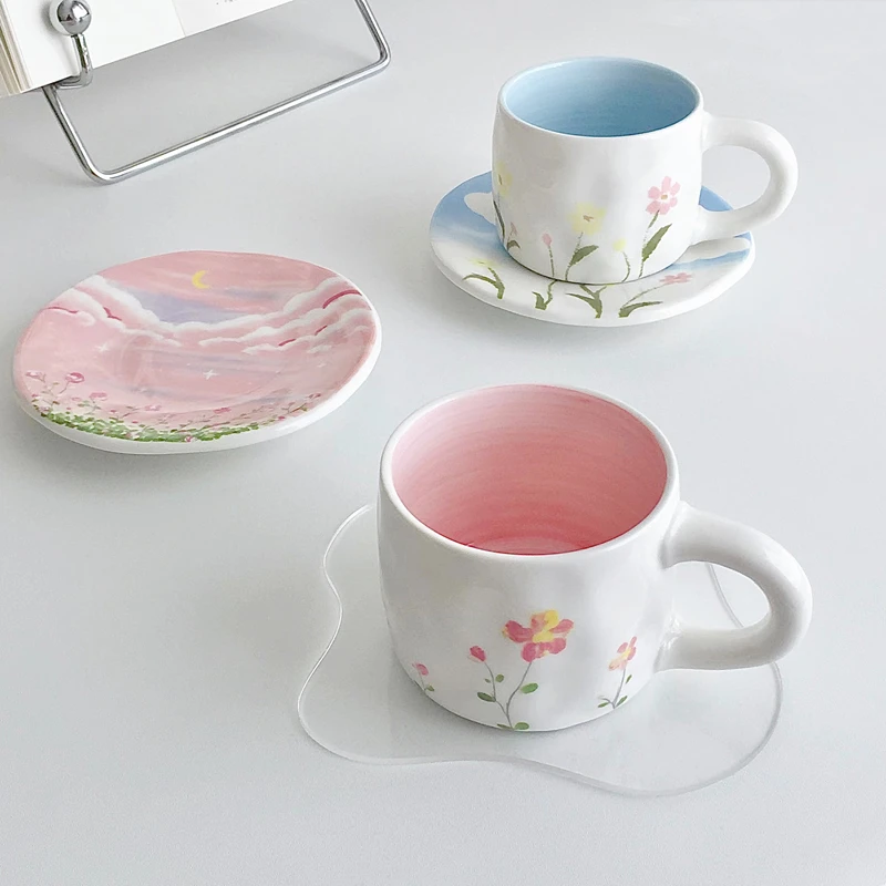 new 少女心ins手捏杯碟，瑕疵不退换，能接受再拍！