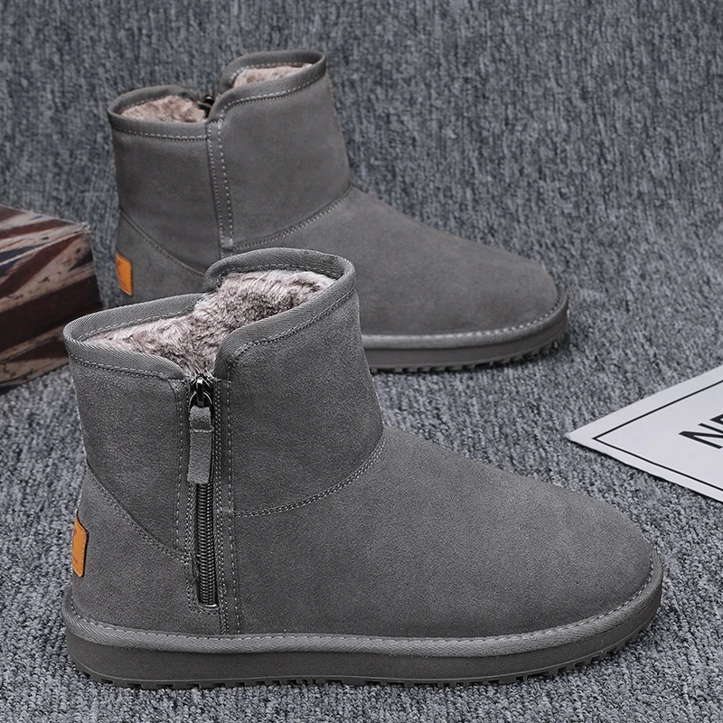 抗寒棉靴潮冬季2024新款加绒加厚保暖东北棉鞋黑色防滑雪地靴男士