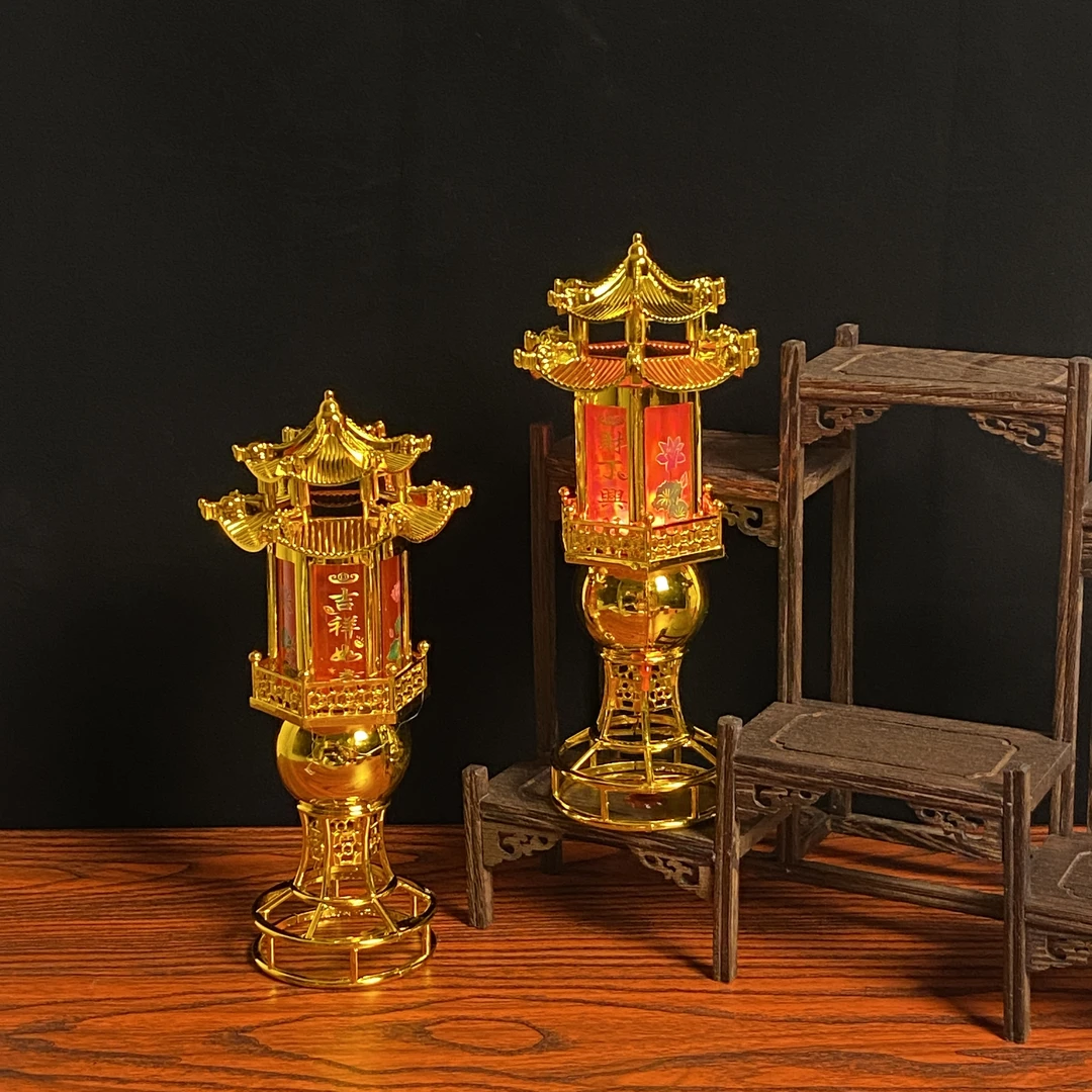 祥艺大号文昌塔新款赏月中式吉祥灯酥油灯六角亭设计可做烛台灯