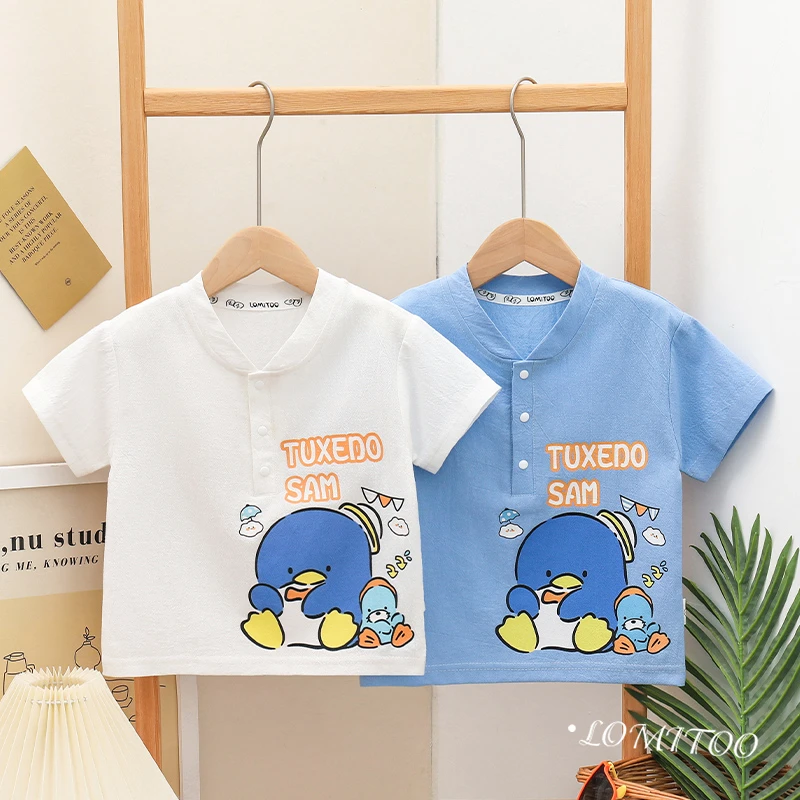 2024夏季新款儿童企鹅小立领POLO衫4T084