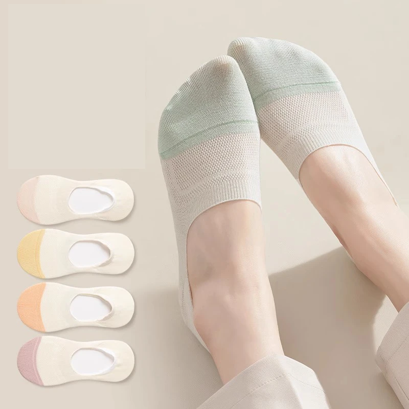 船袜女夏季薄款防滑不掉跟舒适袜子女士短袜ins潮网眼浅口隐形袜