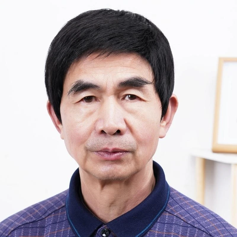 中老年男士假发真发全真人发丝假发头套爸爸光头假头发薄款夏透气