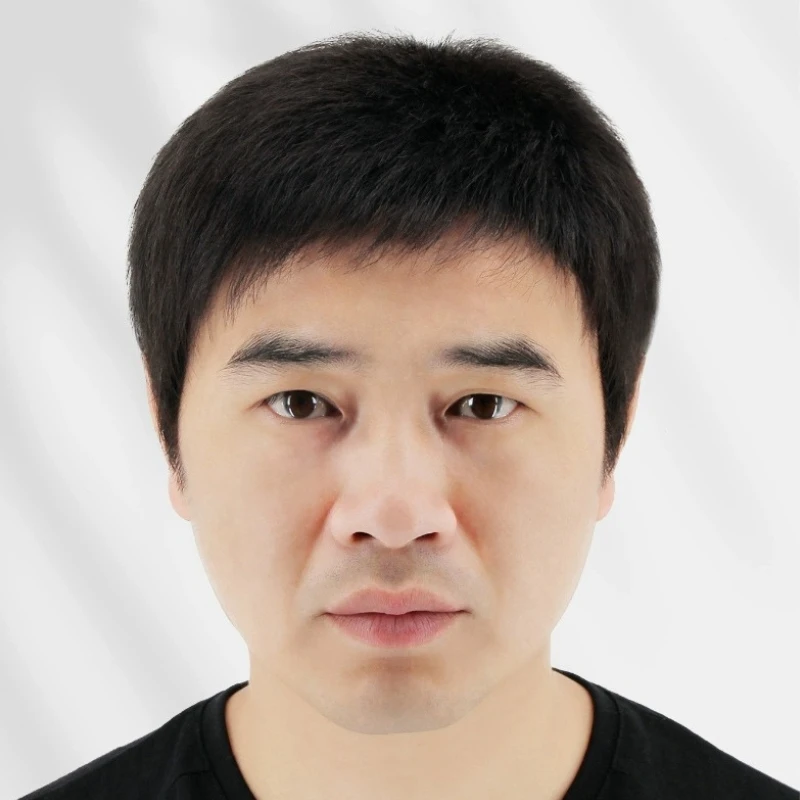 假发男士假发套短发全头套真发全真人发中老年光头真发套自然逼真