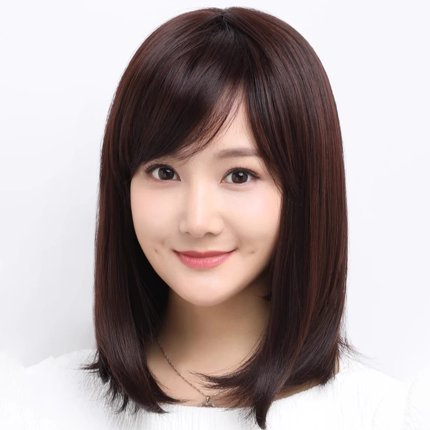 假发女长发全头套式自然长直发气质减龄新款斜刘海发套化疗假发套