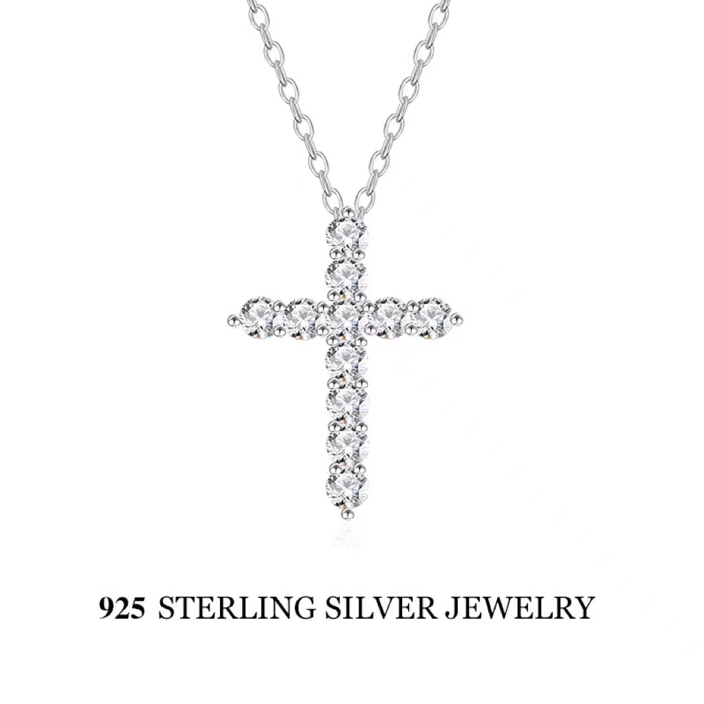 坠链均925银合成锆石 轻奢项链 HEXL12