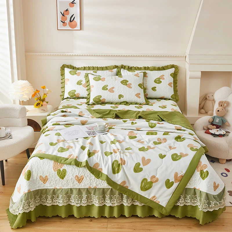 2024新款A类母婴有氧亲肤双层纱床盖四件套夏凉被夏被