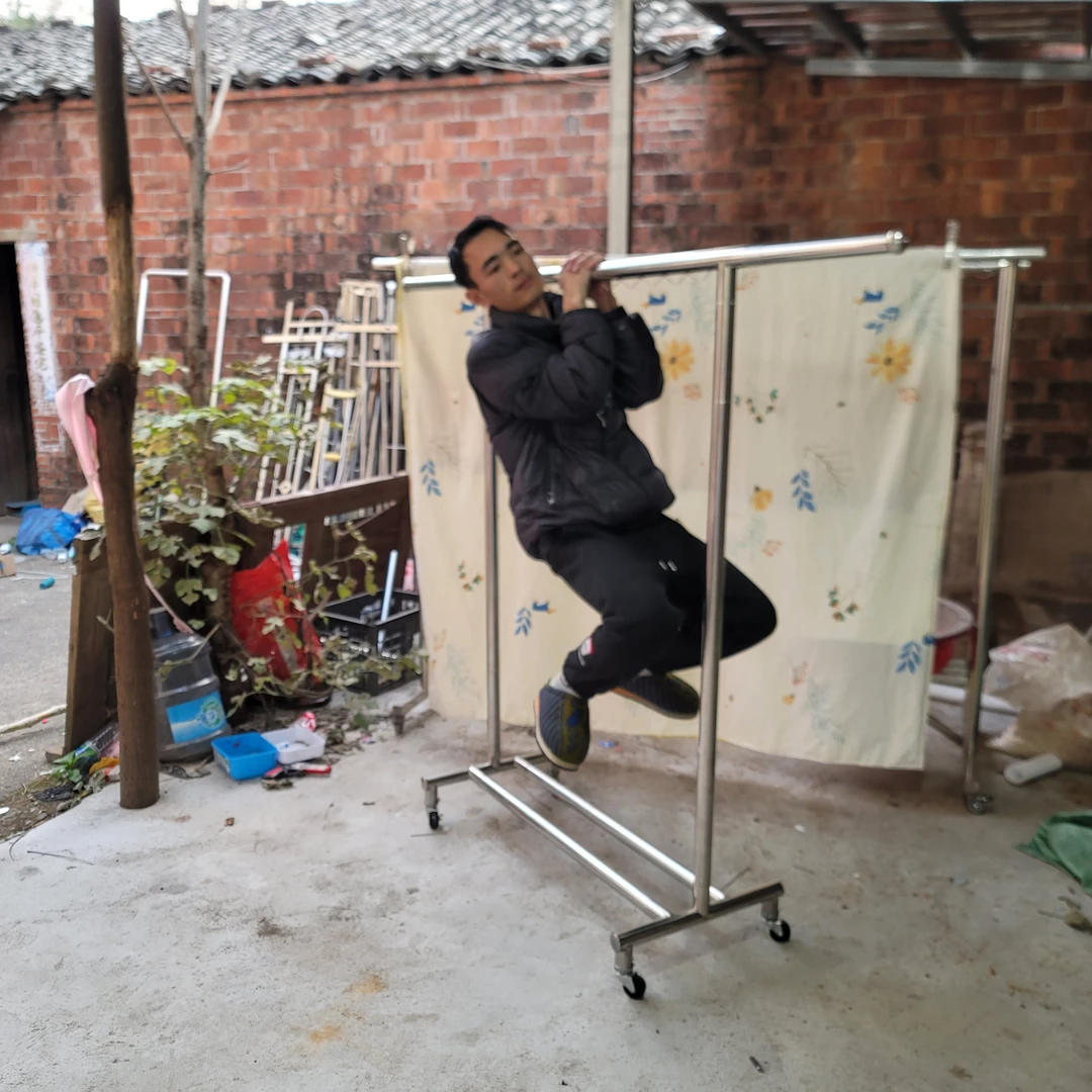 （室内专用）加粗不锈钢能挂100斤落地晾衣架室内阳台家用晒衣架