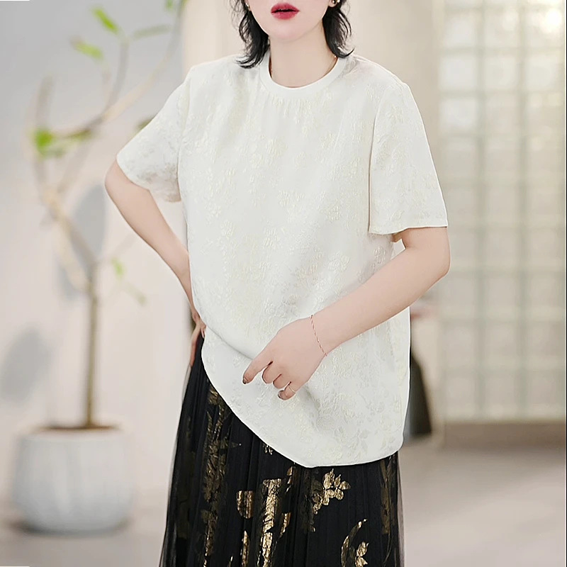 “落英缤纷”蕾丝显瘦气质休闲夏季宽松印花时尚百搭衬衫/209820