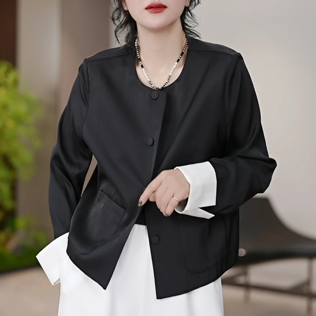 玲珑剔透气质优雅拼色休闲百搭小外套/S167