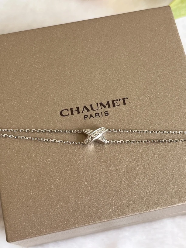 99新 Chaumet/尚美 尚美双链设计加交叉满钻手链