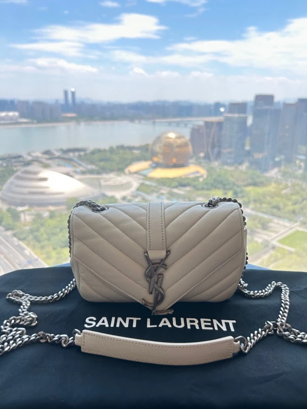 99新 YSL/圣罗兰 99新 YSL圣罗兰 college mini银扣邮差包