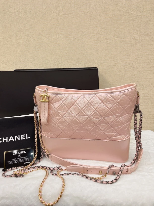 99新 Chanel/香奈儿 粉色幻彩中号流浪包 新中号尺寸25×21×9cm