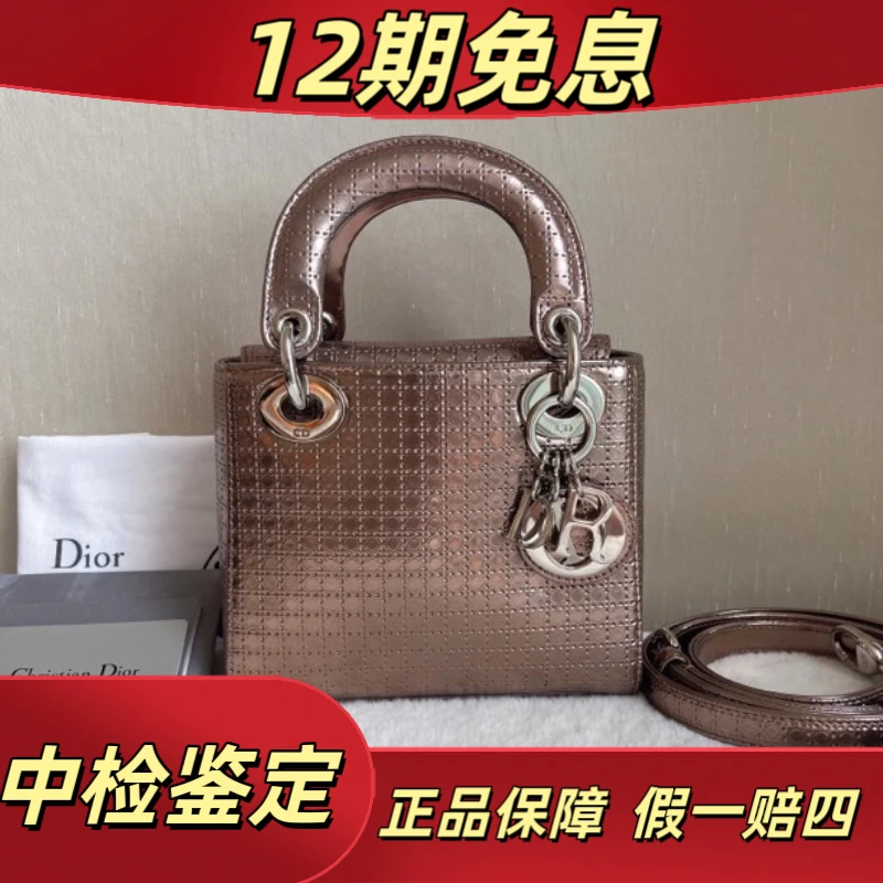 95新 DIOR/迪奥 Dior镜面迷你戴妃 身份卡肩带防尘袋 17*15*7厘米