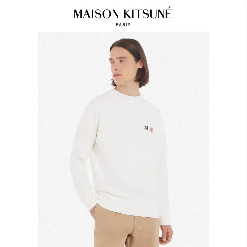 【折扣甄选】Maison Kitsune 男女双头狐狸经典系列圆领套头卫衣