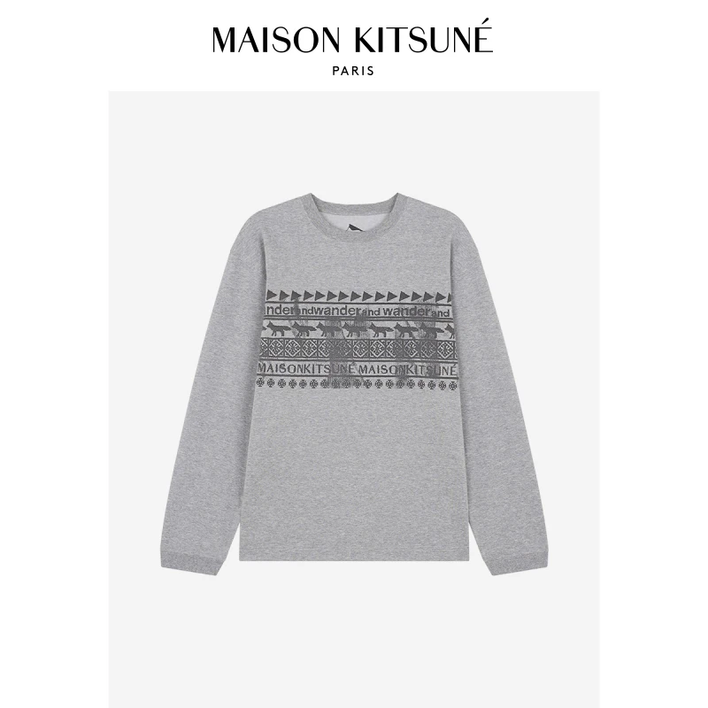 Maison Kitsune x AND WANDER秋冬印花套头卫衣5743284912
