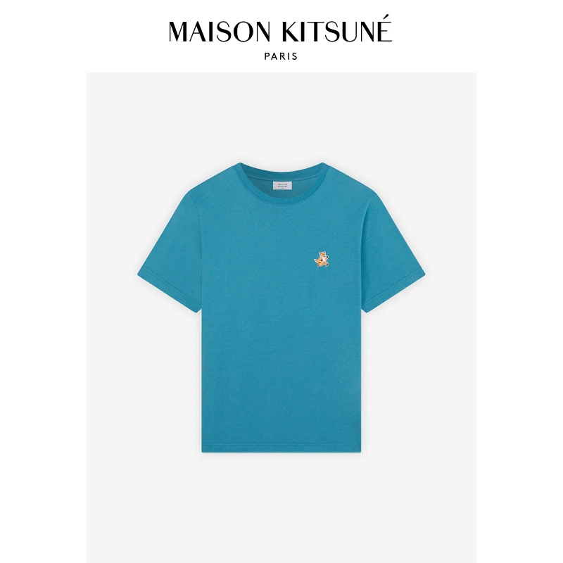 【折扣甄选】Maison Kitsune男女竞速狐狸复古时尚圆领套头T恤简约
