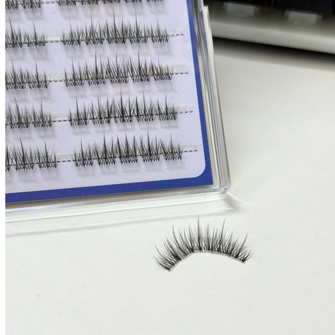 3D柔软蓬松清透轻羽自然妈生嫁接感免胶懒人分段式免胶假睫毛