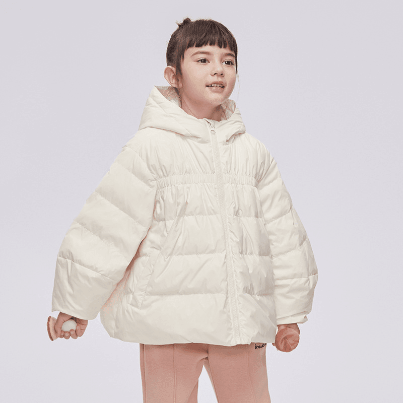 播broadcute新品秋冬小牛皮童装羽绒服KEP4R559儿童加厚女童连帽