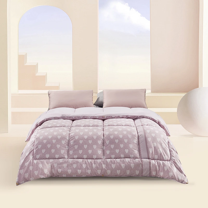 水星家纺 秋冬ins粉上新负离子抗菌舒柔静眠加厚暖绒被 心晴雅韵