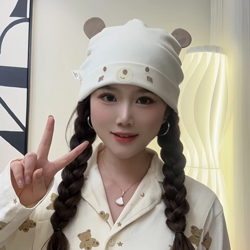 【福利品】月子帽孕妇发带产后坐月子护头帽春夏防风可爱套头帽棉