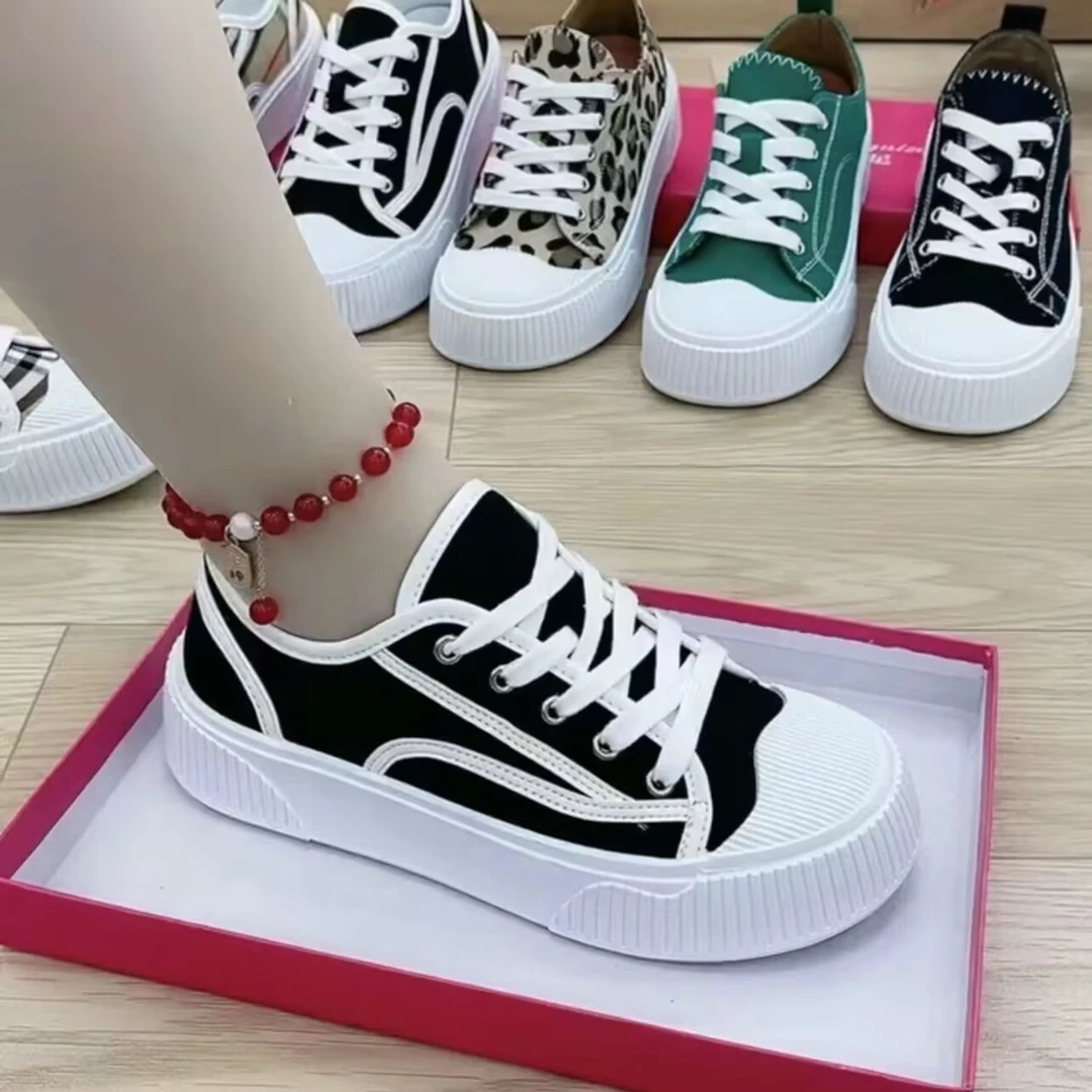 小香风帆布鞋2025春夏休闲平底软底饼干帆布鞋小众一脚蹬懒人鞋