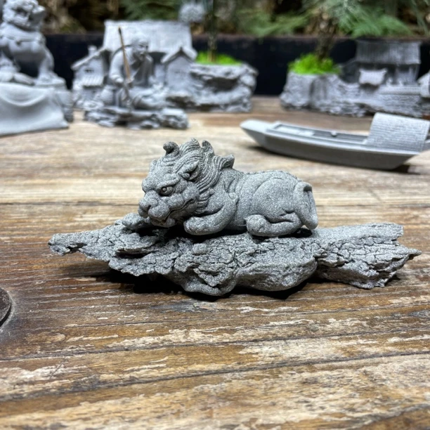 青砂石树根貔貅盆景鱼缸造景摆件