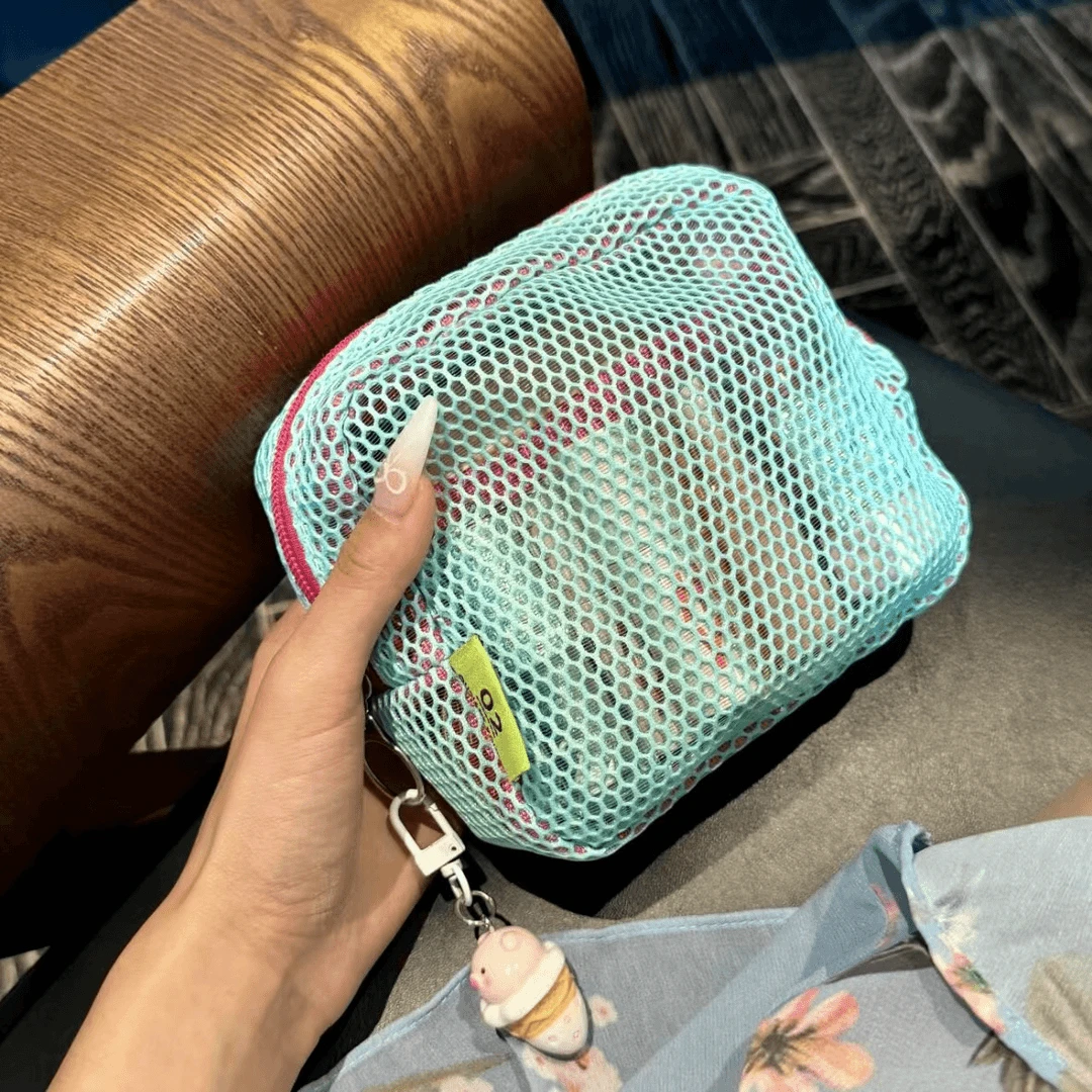 家用色网纱豆腐包超轻网格杂物收纳包多用途便携网格包网兜袋lyt