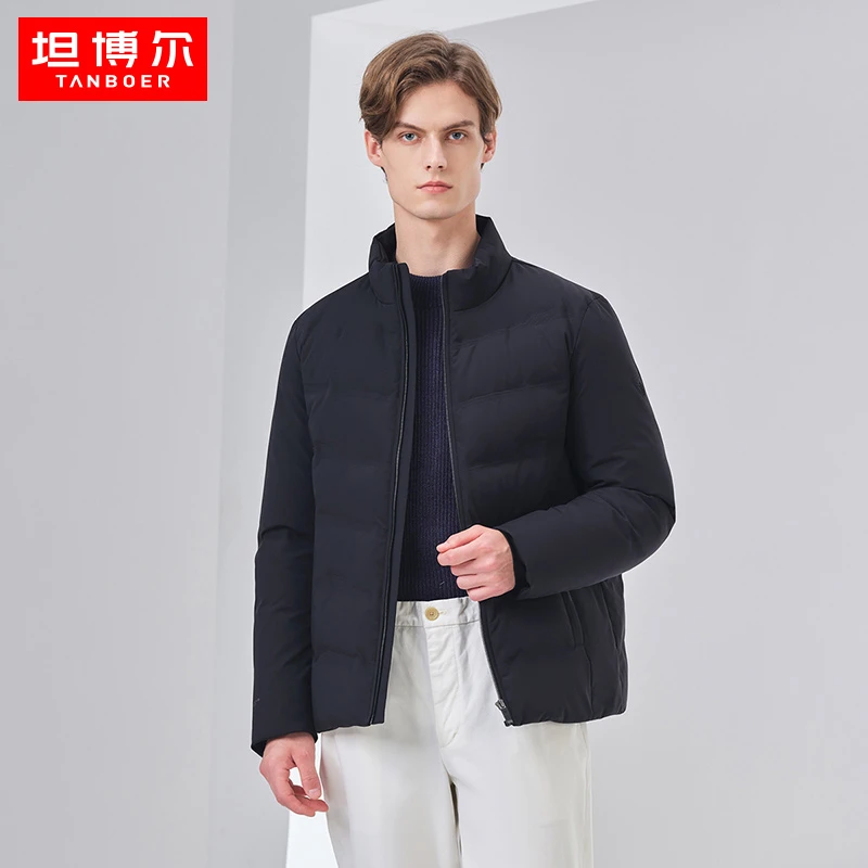 坦博尔2022新款男士羽绒服短款立领夹克休闲商务外套 TA331339