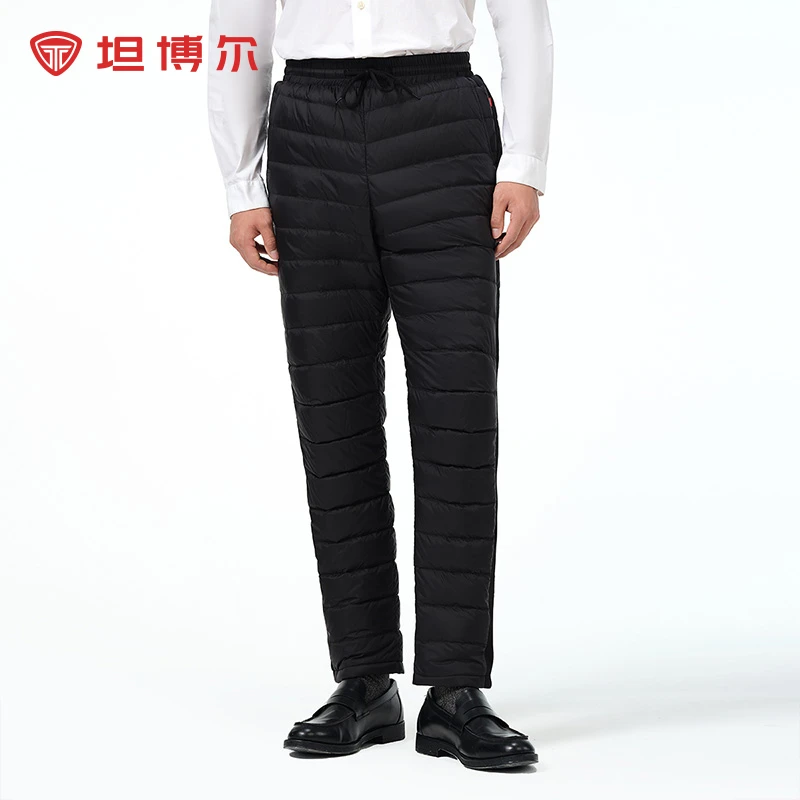 坦博尔2024年新款羽绒裤男抽绳收腰保暖直筒裤男女同款TA241015