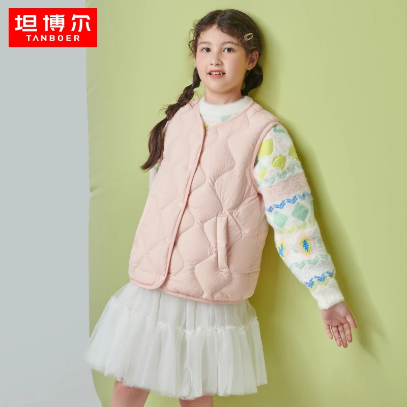 坦博尔男女幼童羽绒服马甲轻暖多色秋冬外穿坎肩背心TC330101