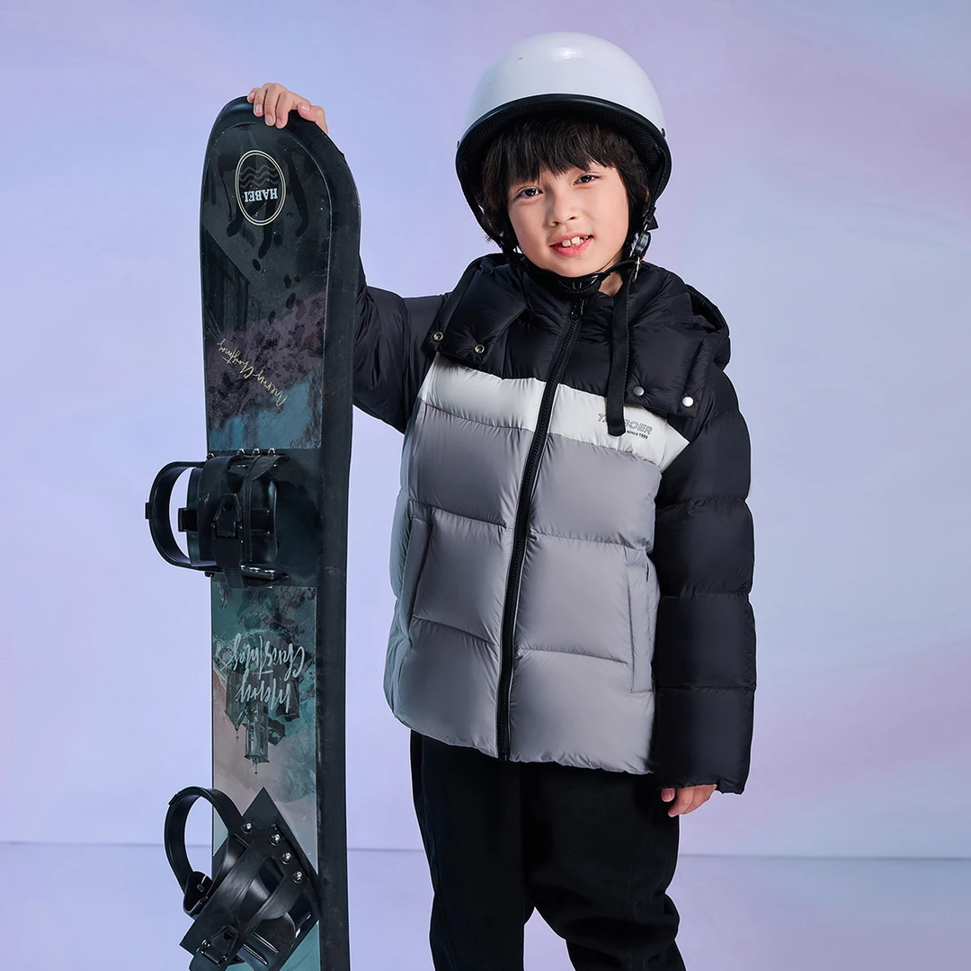坦博尔2023新款儿童女羽绒服甜美可脱卸帽厚保暖短款外套TC230215