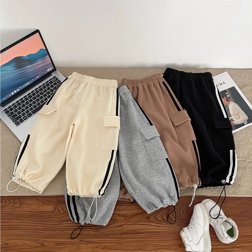 2025新款男女童春秋款长裤韩版休闲卫裤宽松阔腿裤8181