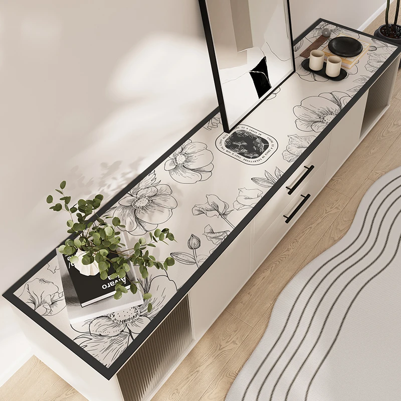 宝仕道简约风防脏电视悬空桌垫保护垫免洗防油防烫餐边柜垫子1056