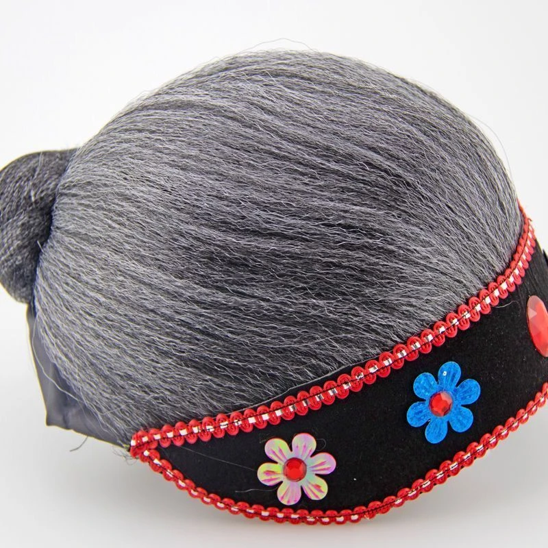 媒婆假发老婆头套丑婆老奶奶假发老太太假发头套表演孟婆假发帽子