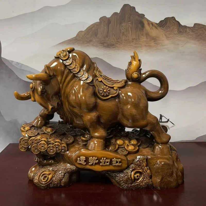 运势如虹牛摆件工艺品客厅办公室前台装饰品开业乔迁送礼