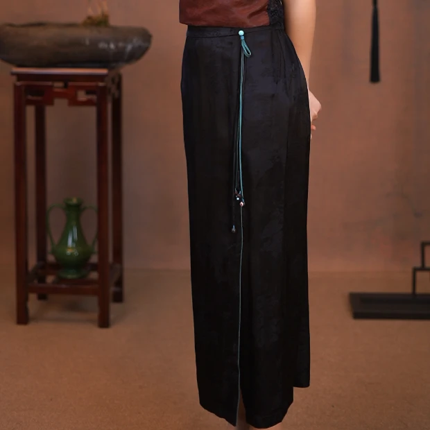 真丝缎桑蚕丝新中式国风裙子