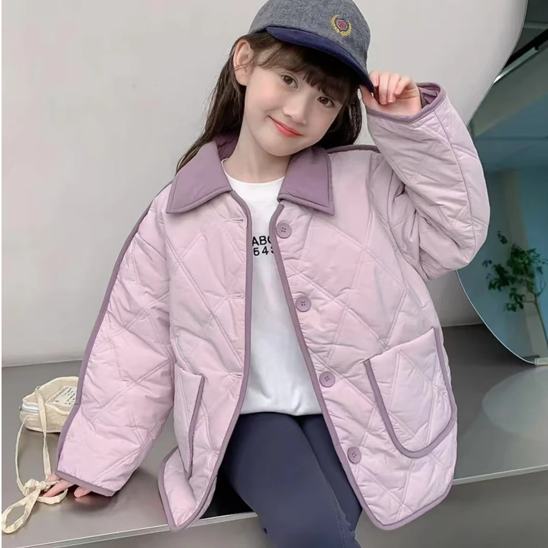 2024女童秋冬款棉衣2024新款洋气夹棉棉服儿童加厚外套