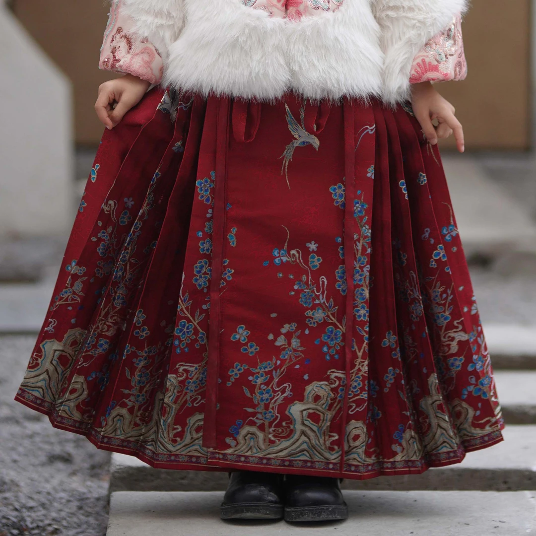 【喜上眉梢】女童汉服2024新款中国风套装加厚儿童拜年唐装马面裙