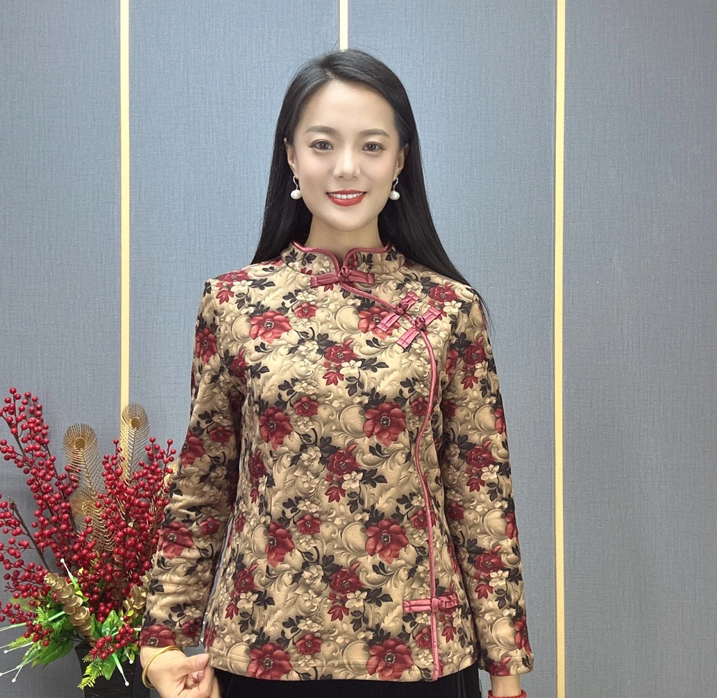 （加绒）新款盘扣旗袍衫889