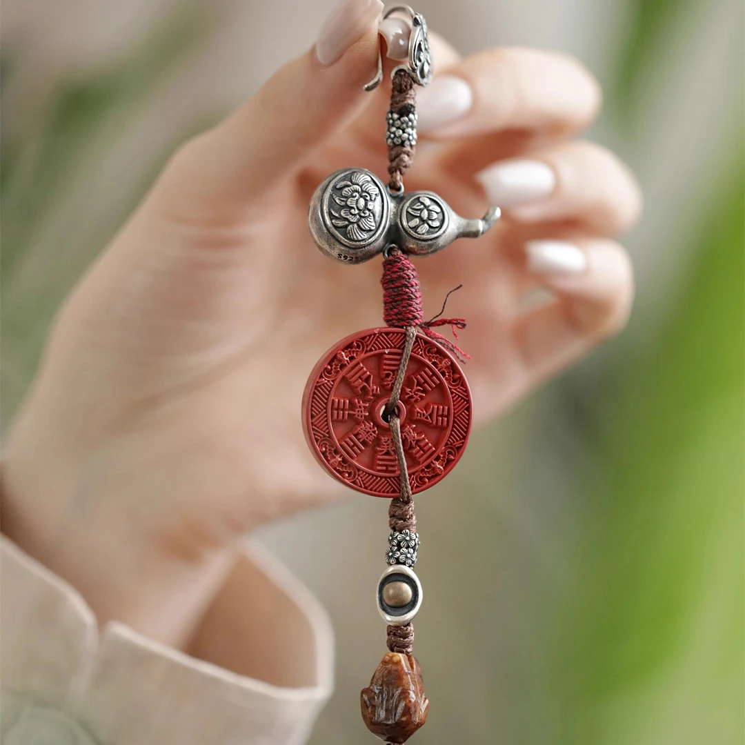 925银手链 S08268  红色山鬼花钱上上签扎基拉姆葫芦流苏手链